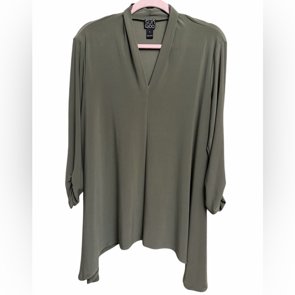 CLARA SUNWOO Olive V-Neck Tunic